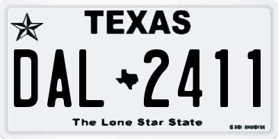 TX license plate DAL2411