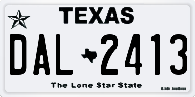 TX license plate DAL2413