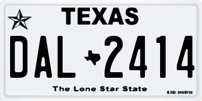 TX license plate DAL2414