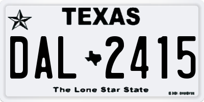 TX license plate DAL2415