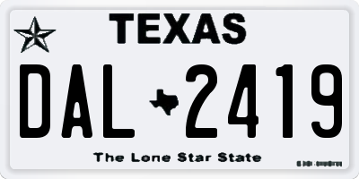 TX license plate DAL2419