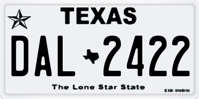 TX license plate DAL2422