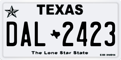 TX license plate DAL2423