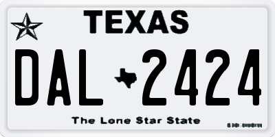TX license plate DAL2424