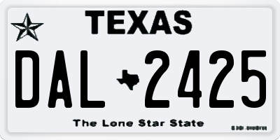 TX license plate DAL2425