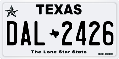 TX license plate DAL2426