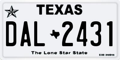 TX license plate DAL2431