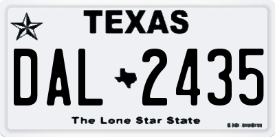 TX license plate DAL2435