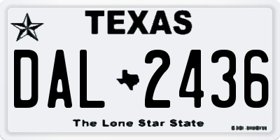 TX license plate DAL2436