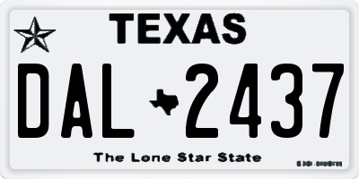 TX license plate DAL2437