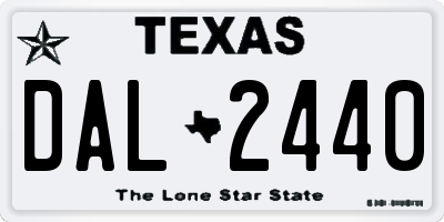 TX license plate DAL2440