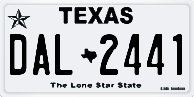 TX license plate DAL2441