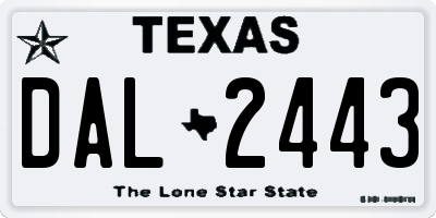 TX license plate DAL2443