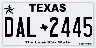 TX license plate DAL2445