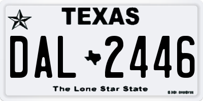 TX license plate DAL2446