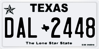 TX license plate DAL2448
