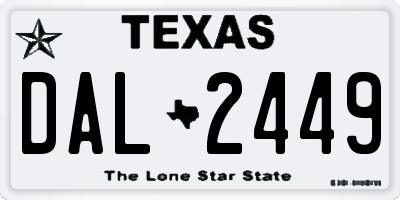 TX license plate DAL2449