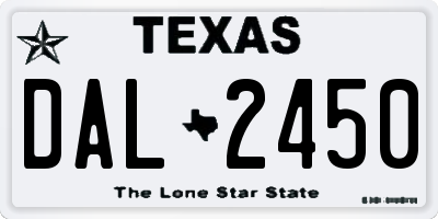 TX license plate DAL2450