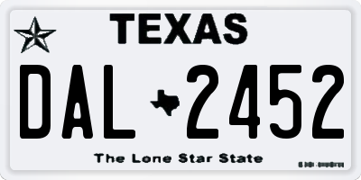 TX license plate DAL2452