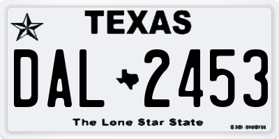 TX license plate DAL2453