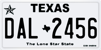 TX license plate DAL2456