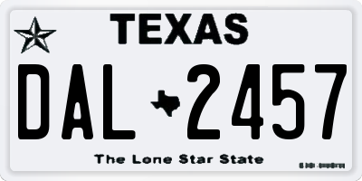 TX license plate DAL2457
