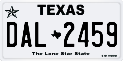 TX license plate DAL2459