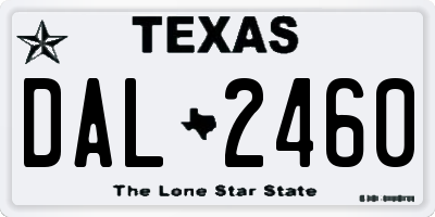 TX license plate DAL2460