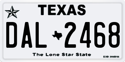 TX license plate DAL2468