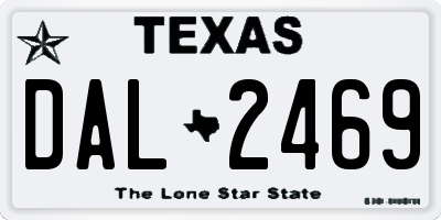 TX license plate DAL2469