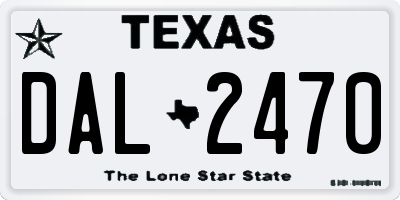TX license plate DAL2470