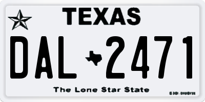 TX license plate DAL2471