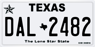 TX license plate DAL2482