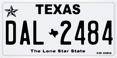 TX license plate DAL2484