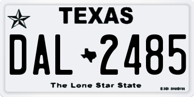 TX license plate DAL2485