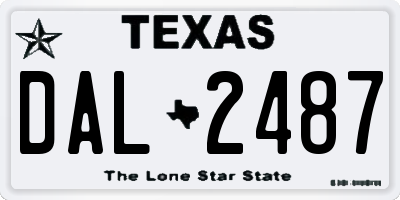 TX license plate DAL2487