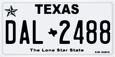 TX license plate DAL2488