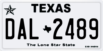 TX license plate DAL2489