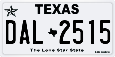 TX license plate DAL2515