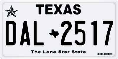 TX license plate DAL2517
