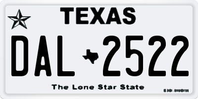 TX license plate DAL2522