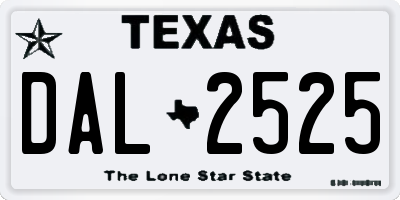 TX license plate DAL2525