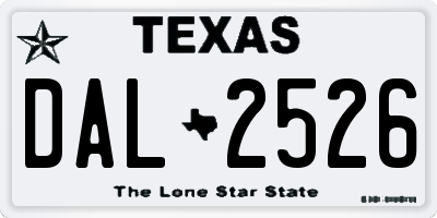 TX license plate DAL2526