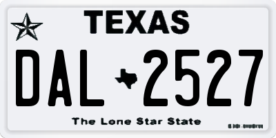 TX license plate DAL2527