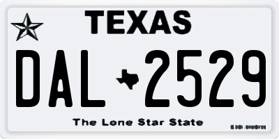 TX license plate DAL2529