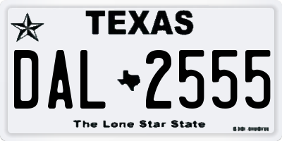 TX license plate DAL2555