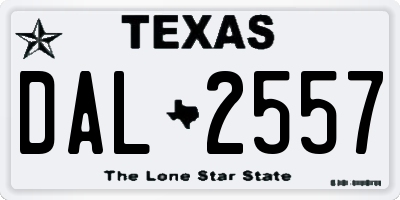 TX license plate DAL2557