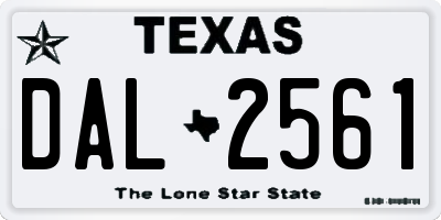 TX license plate DAL2561