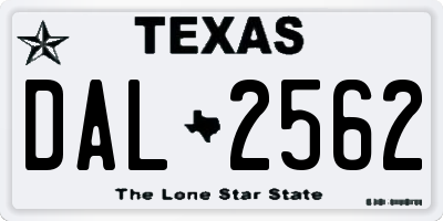 TX license plate DAL2562