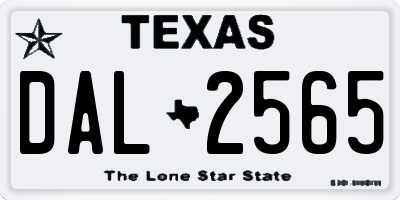 TX license plate DAL2565